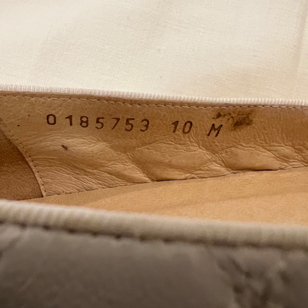 Delman Bergdorf Goodman Cream Phoenix-GN Glove Nappa Quilted Shoes--Size 10 M - Picture 12 of 16